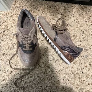 Tamari’s Taupe and Black Women's Trainers
